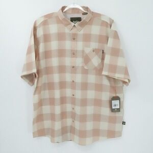 Howler‎ Bros Shirt Mens XXL Coral Gingham Plaid Airwave Vented Outdoors